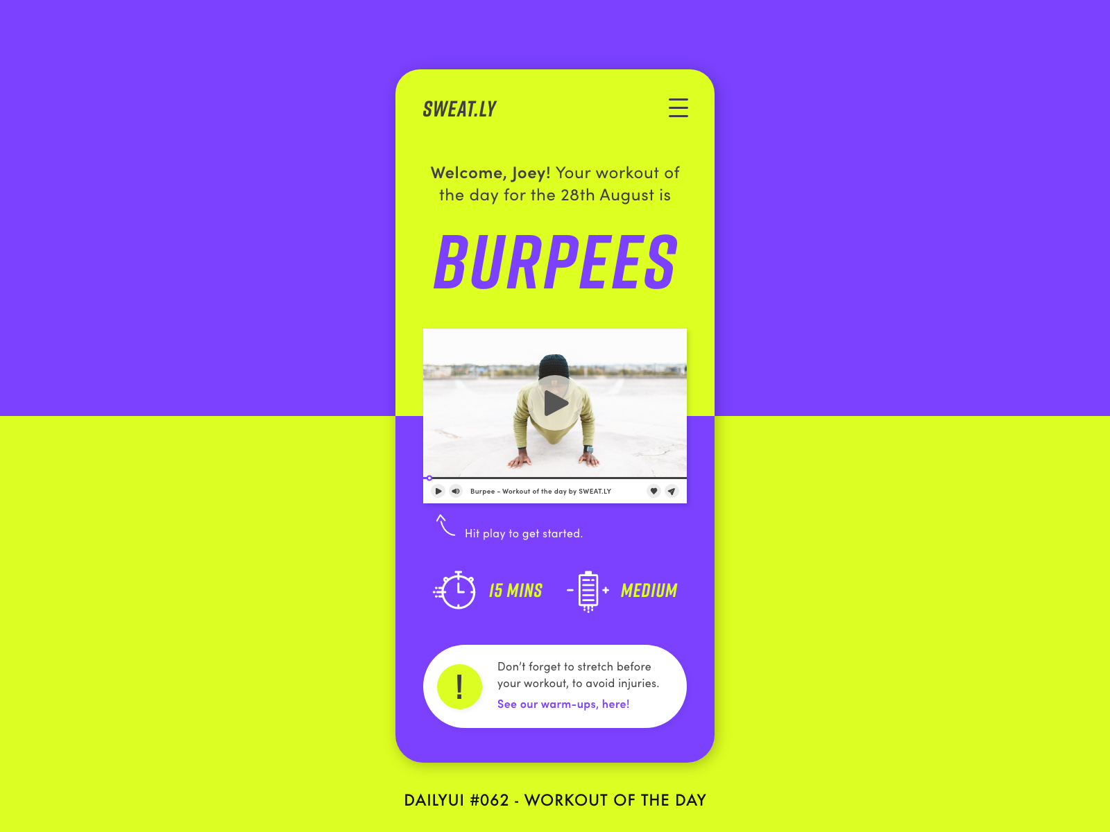 DAILYUI-062-Workout-of-the-day